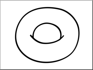 Clip Art: Doughnut: Plain B&W
