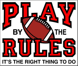 Clip Art: Play by the Rules Football Color