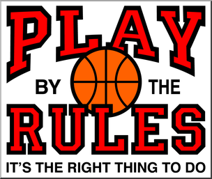 Clip Art: Play by the Rules Basketball Color