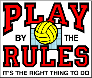 Clip Art: Play by the Rules Volleyball Color