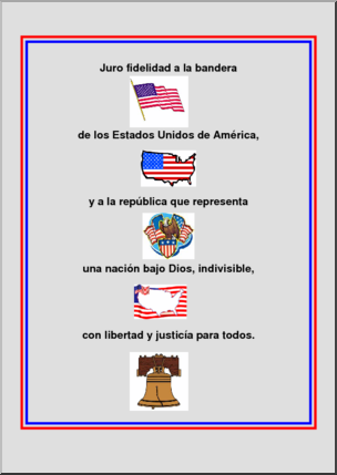 Poster: Pledge of Allegiance – Spanish