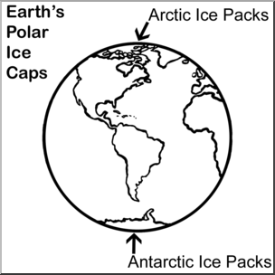 Clip Art: Polar Ice Caps B&W