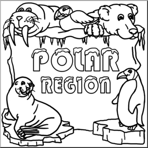 Clip Art: Biome Icons: Polar Region B&W