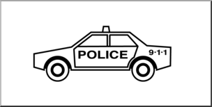 Clip Art: Police Car B&W