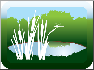 Clip Art: Habitat Button: Pond Color