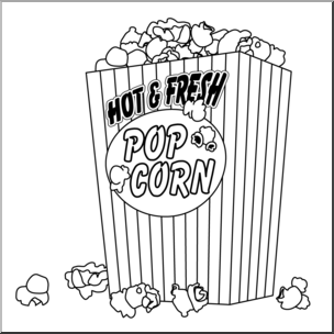 Clip Art: Popcorn 1 B&W