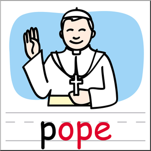 Clip Art: Basic Words: -ope Phonics: Pope Color