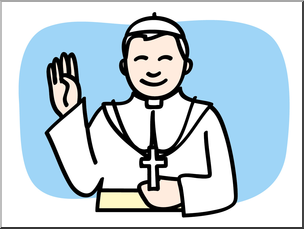 Clip Art: Basic Words: Pope Color Unlabeled
