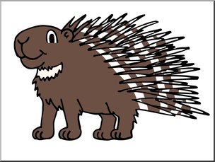 Clip Art: Cartoon Porcupine Color