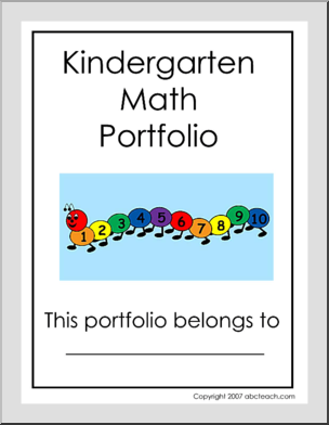 Portfolio Cover: Kindergarten Math