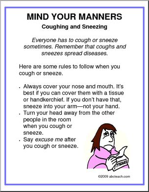 Poster: Manners – Coughing and Sneezing