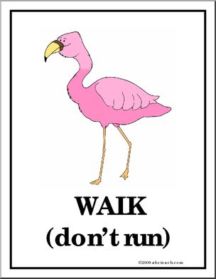 Behavior Poster: “Walk (don’t run)” (flamingo)
