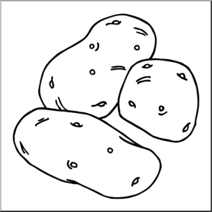 Clip Art: Potatoes B&W
