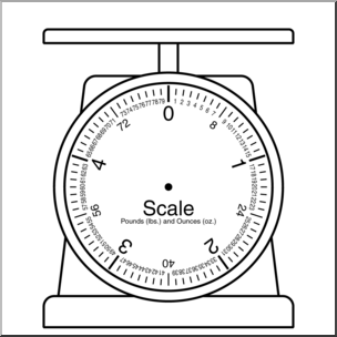 Clip Art: Weights and Measures: Pound Blank Scale B&W