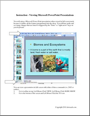 PowerPoint: Instructions: How to View Presentations