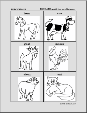 Matching: Farm Animals Pictures (preschool/primary)