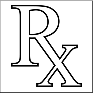 Clip Art: Prescription Symbol 2 B&W 2