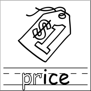 Clip Art: Basic Words: -ice Phonics: Price B&W