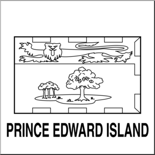 Clip Art: Flags: Prince Edward Island B&W