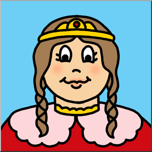 Clip Art: Cartoon Faces: Princess Color 2