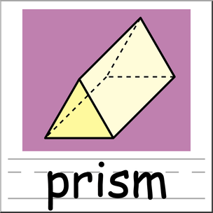 Clip Art: 3D Solids: Triangular Prism 2 Labeled