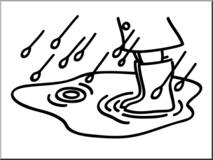 Clip Art: Basic Words: Puddle B&W Unlabeled