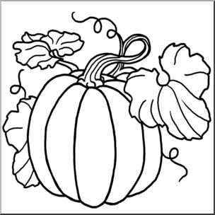 Clip Art: Pumpkin 2 B&W