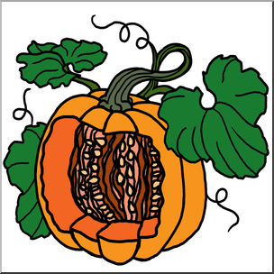 Clip Art: Pumpkin Cut Away Color Blank