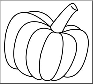 Clip Art: Pumpkin 3 B&W