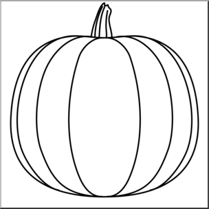 Clip Art: Pumpkin 1 B&W