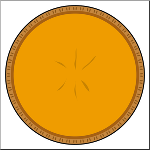 Clip Art: Pie: Pumpkin 1 Color