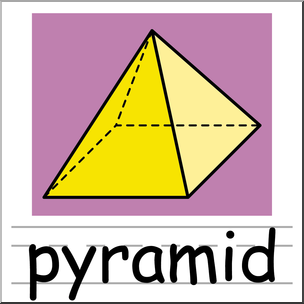 Clip Art: 3D Solids: Pyramid Color 2 Labeled