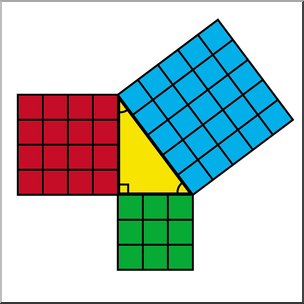 Clip Art: Shapes: Pythagorean Triangle Geometry Color