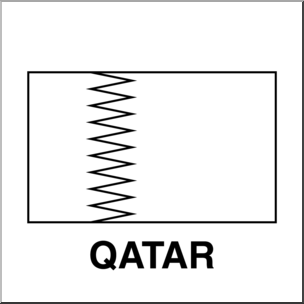 Clip Art: Flags: Qatar B&W