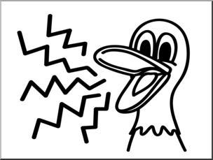 Clip Art: Basic Words: Quack (coloring page)