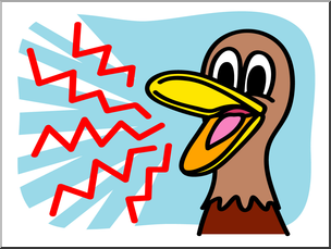 Clip Art: Basic Words: Quack Color Unlabeled