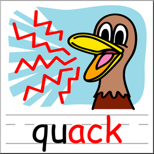 Clip Art: Basic Words: -ack Phonics: Quack Color