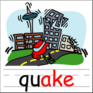 Clip Art: Basic Words: -ake Phonics: Quake Color
