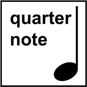 Clip Art: Music Notation: Quarter Note B&W