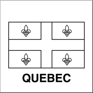 Clip Art: Flags: Quebec B&W