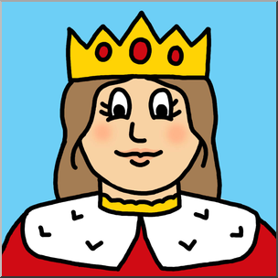 Clip Art: Cartoon Faces: Queen Color 2