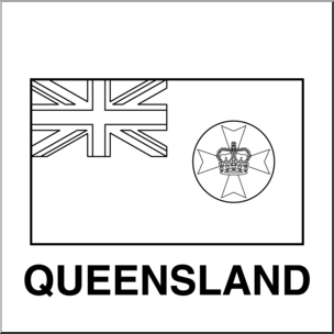 Clip Art: Flags: Queensland B&W