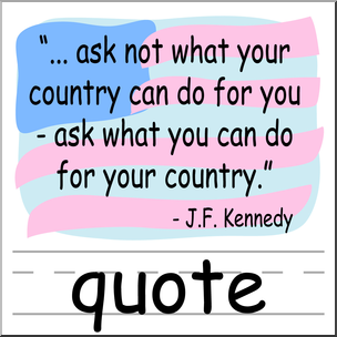 Clip Art: Basic Words: Quote Color Labeled