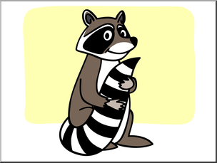Clip Art: Basic Words: Raccoon Color Unlabeled