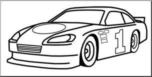 Clip Art: Racing Car 01 B&W