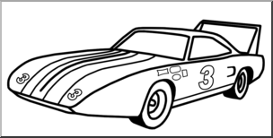 Clip Art: Racing Car 03 B&W