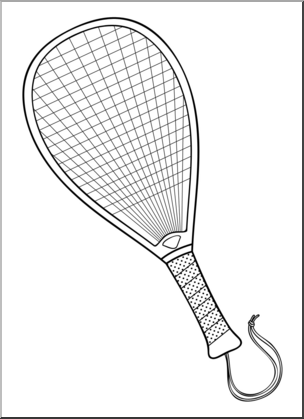 Clip Art: Racquetball Racquet 1 B&W