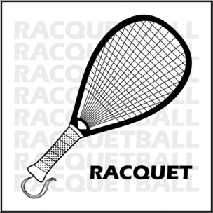 Clip Art: Racquetball Racquet 2 B&W