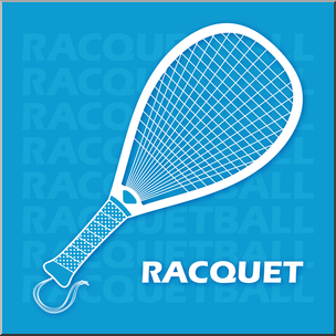 Clip Art: Racquetball Racquet 2 Color