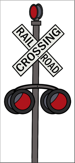Clip Art: Railroad Crossing Sign Color